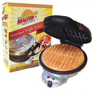 Thin Waffle Maker Carbon's Golden Malted Gourmet Waffle Baker