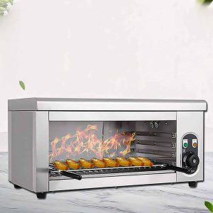 Salamander Broiler Countertop Grill 110V 2000W Electric Cheesemelter Raclette Cheese Melter Broiler Burner BBQ Grill Wall-Mounted Salamander Oven Home Commercial Kitchen Grilling Tool