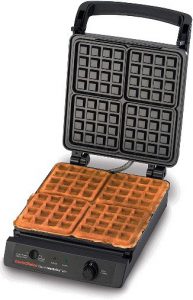 Chef's Choice 854 Classic Pro 4-Square Waffle Maker, 15.75 Inch, Silver